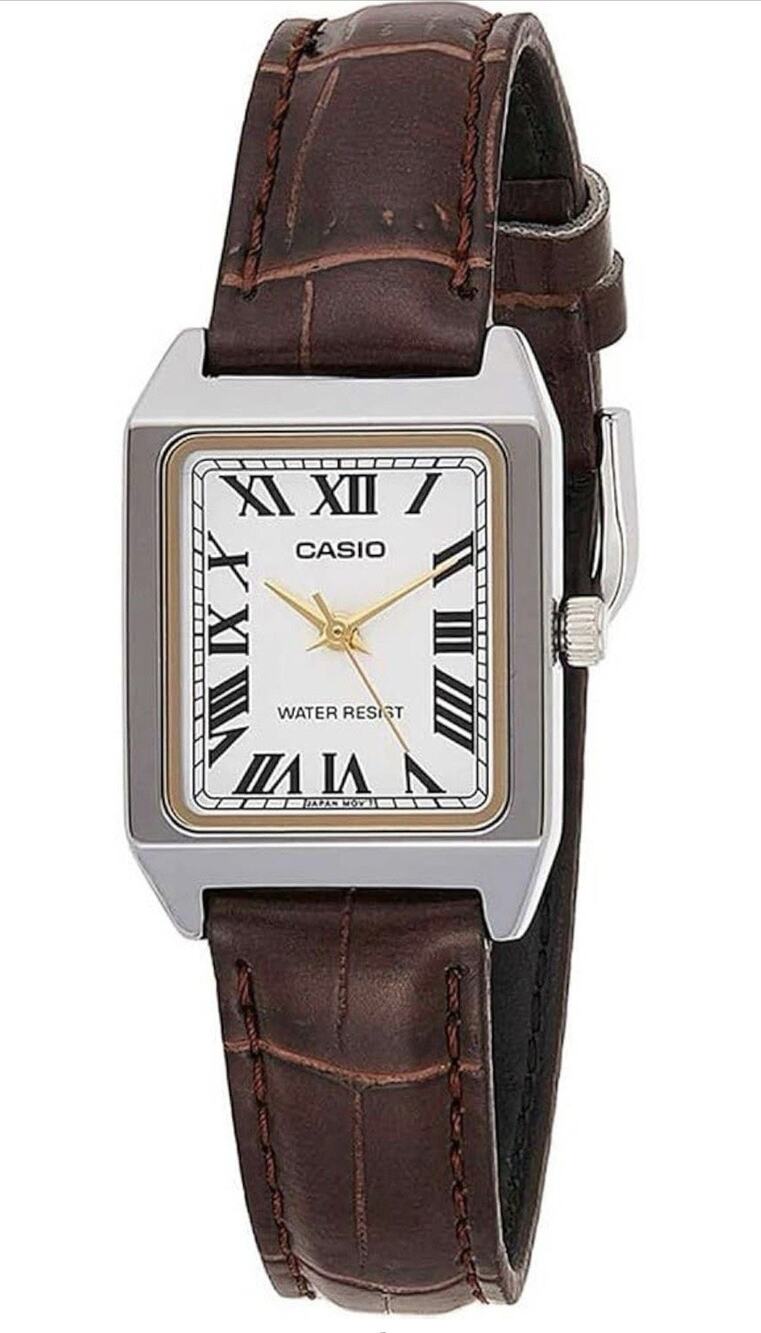 Casio Women's Brown Analog Watch with Silver Dial - LTP-V007L-9BUDF